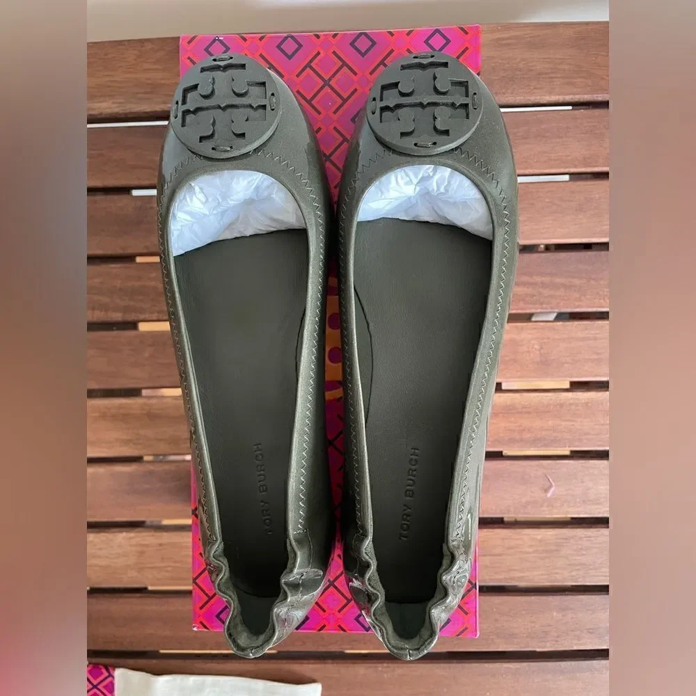 Tory Burch Minnie Ballet Travel Leather Flats Moss Women Size 5.5(141368)$228